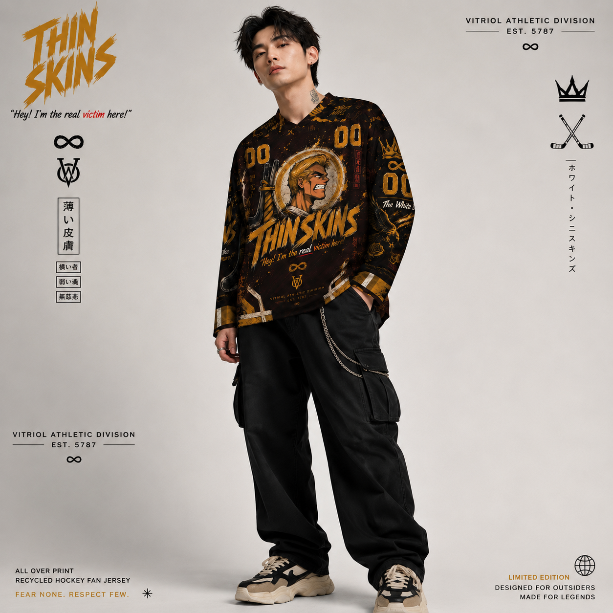 “Thin Skins” Recycled hockey fan jersey