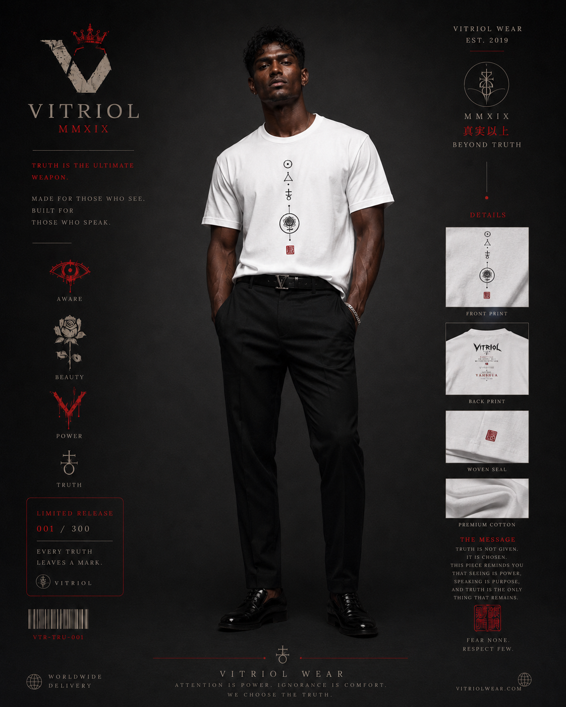 THE ASCENSION- IVORY Oversized cotton t-shirt
