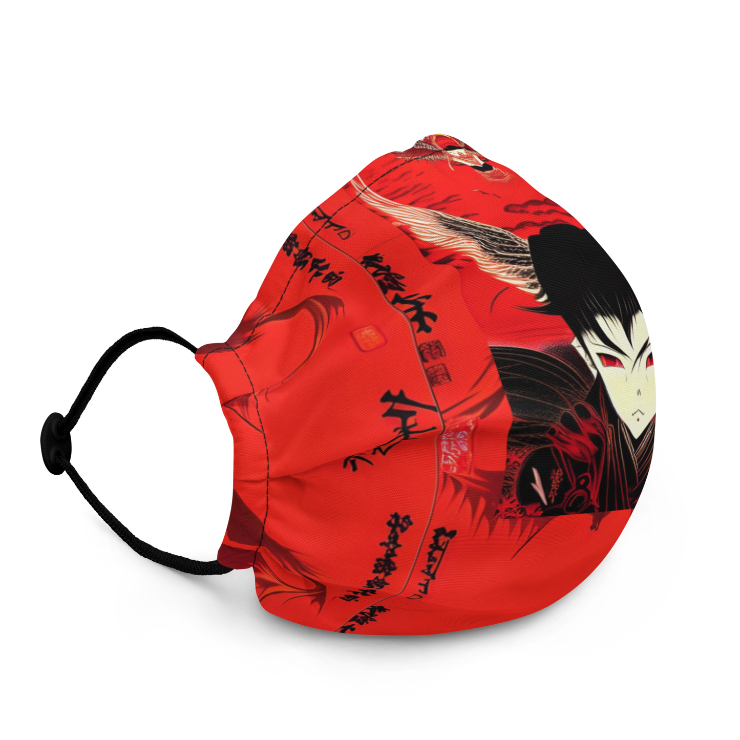 寺てらの隣となりに鬼が棲すむ (“A demon lives next to a temple”).   Premium face mask Vitriol Tokyo