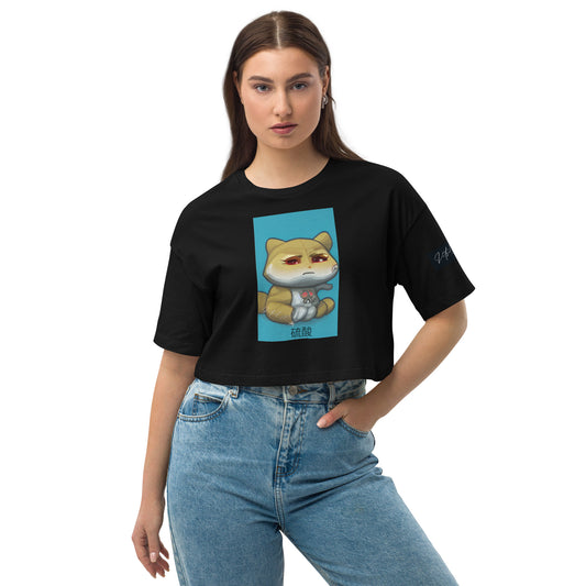 Nukie Aiko Light blue Loose drop shoulder crop top