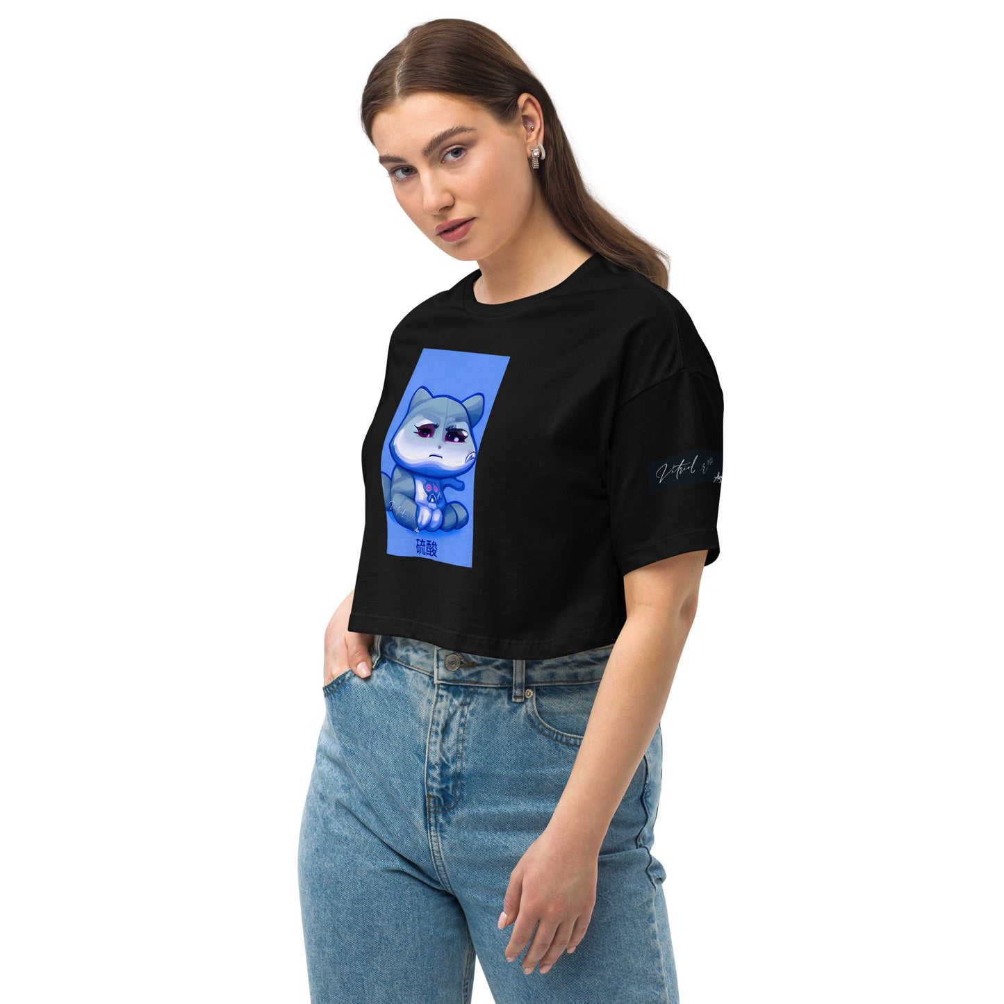 Vitriol Nukie Aiko Violet Loose drop shoulder crop top
