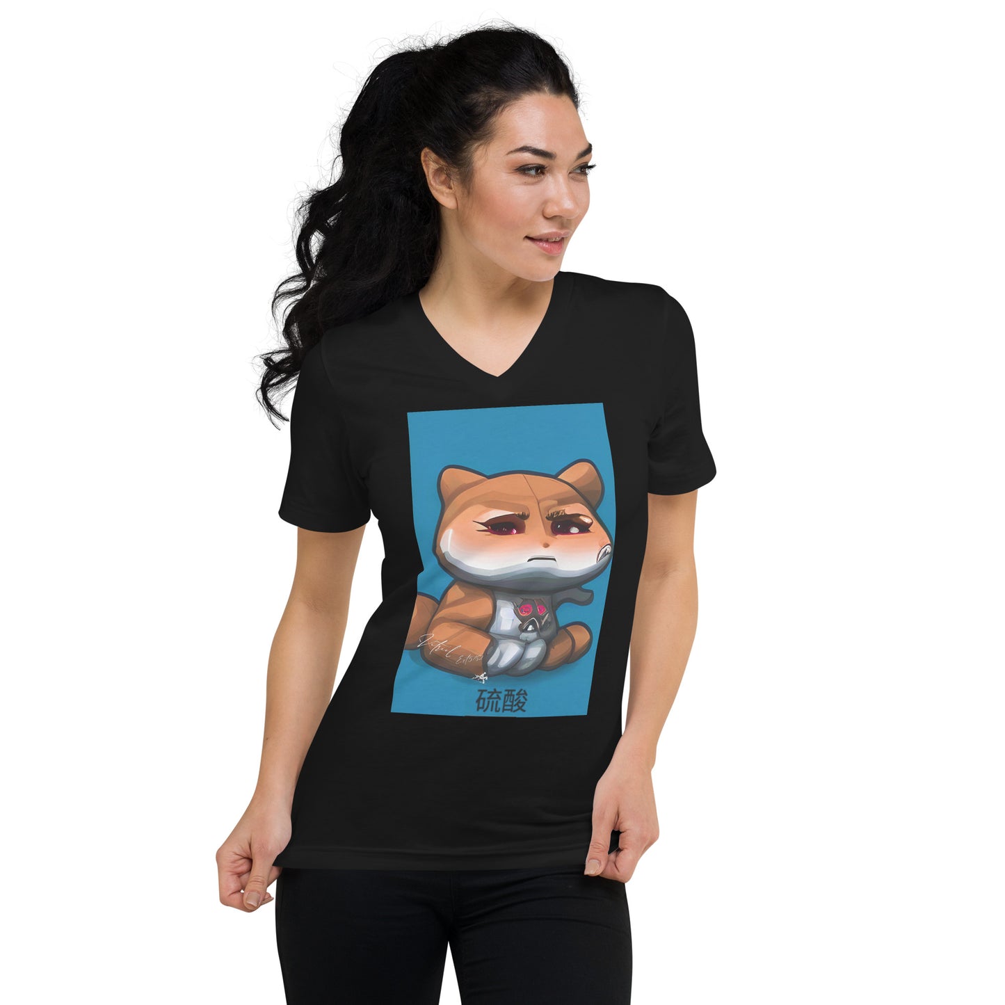 Nukie Aiko Blue V-Neck Women's T-Shirt