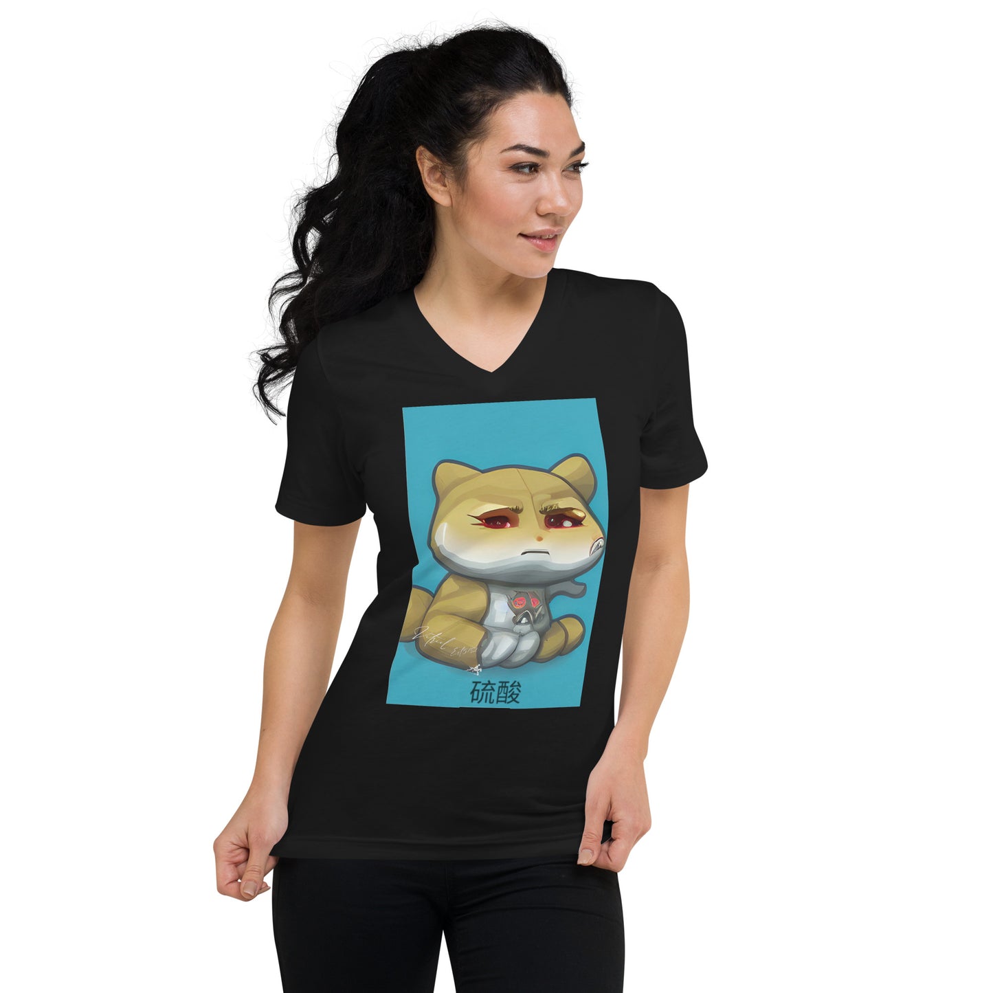Nukie Aiko light blue V-Neck  Women's T-Shirt
