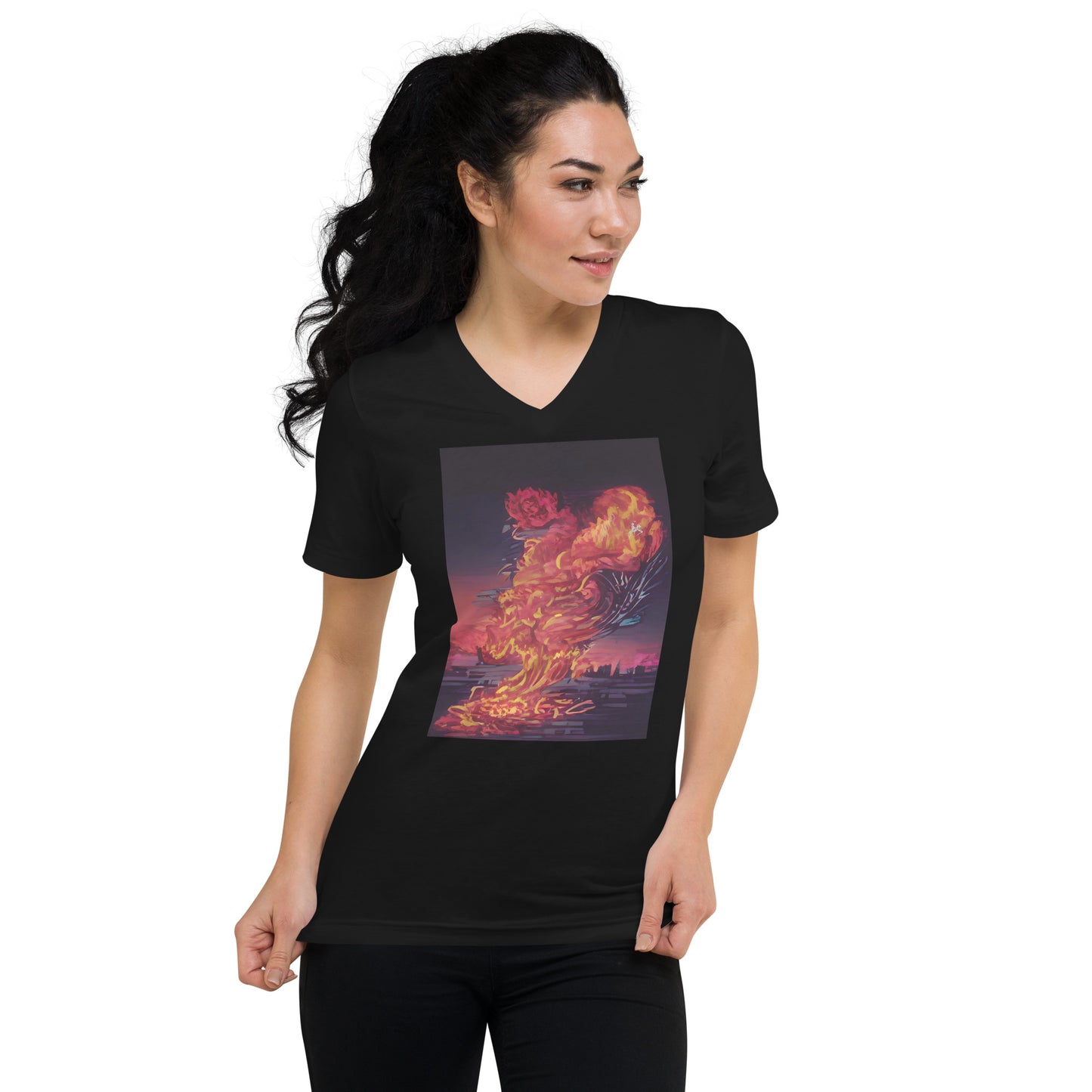 Vitriol Rose Phoenix V-Neck Women's T-Shirt