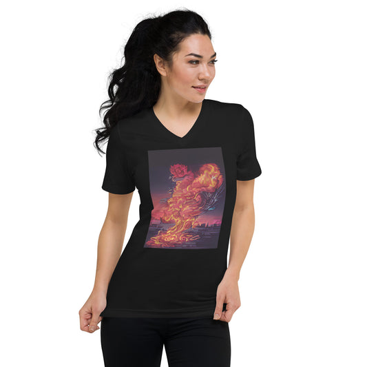Vitriol Rose Phoenix V-Neck Women's T-Shirt