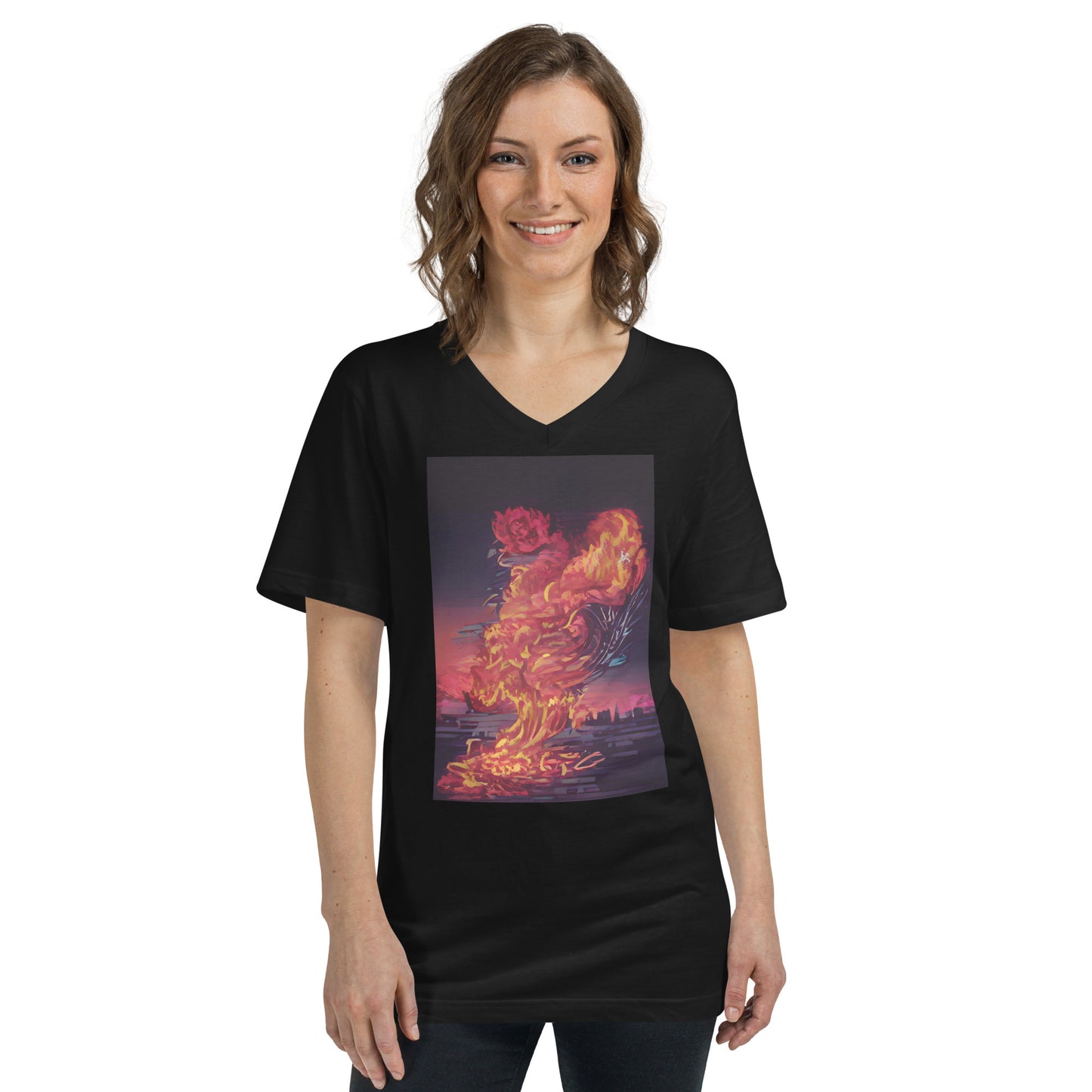 Vitriol Rose Phoenix V-Neck Women's T-Shirt