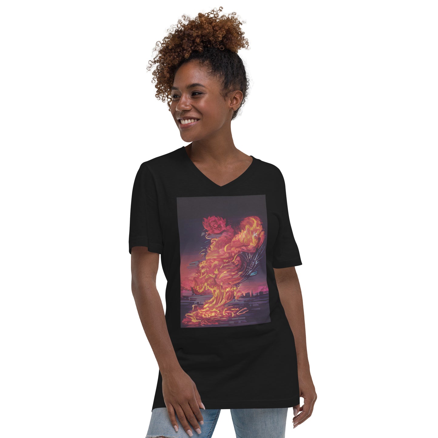 Vitriol Rose Phoenix V-Neck Women's T-Shirt
