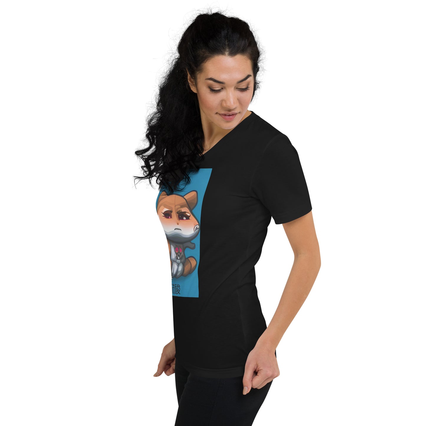 Nukie Aiko Blue V-Neck Women's T-Shirt