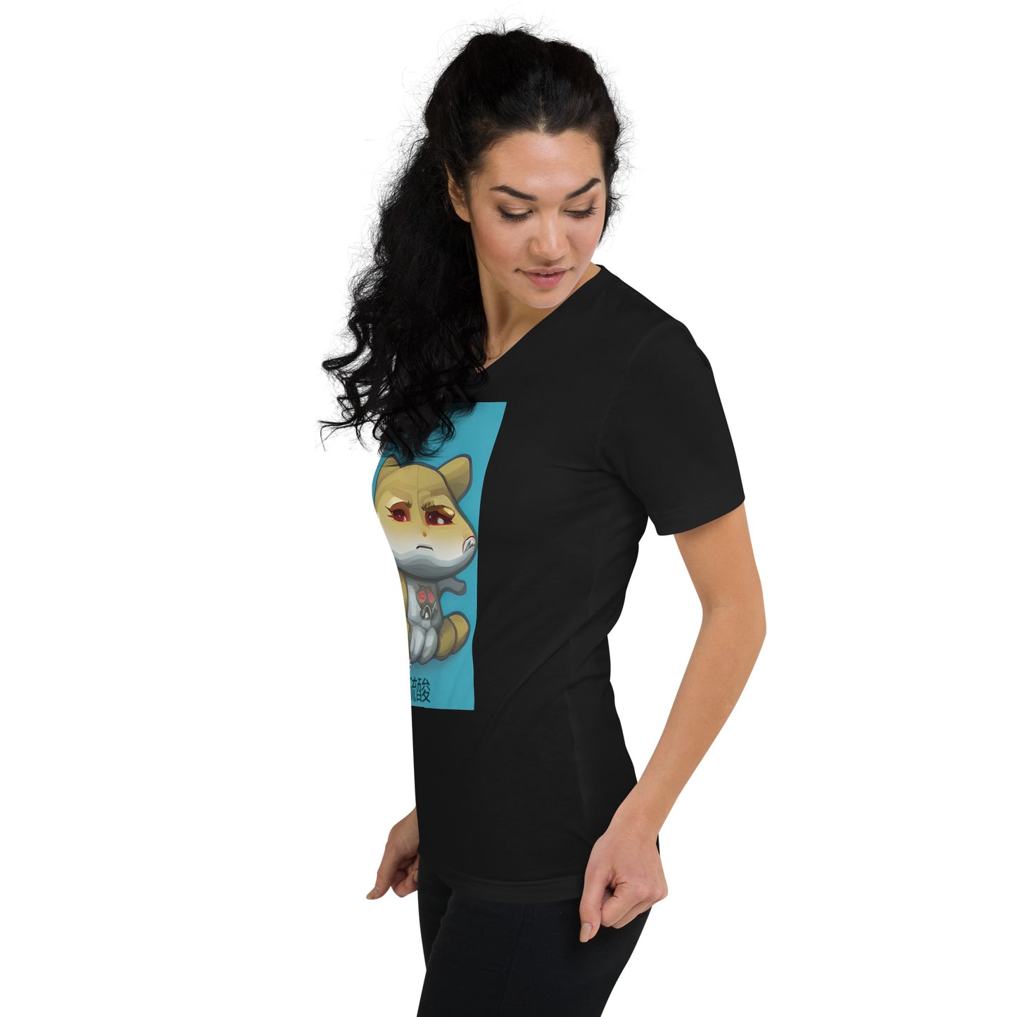 Nukie Aiko light blue V-Neck  Women's T-Shirt