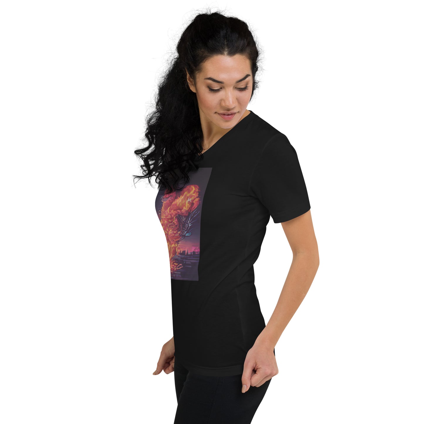 Vitriol Rose Phoenix V-Neck Women's T-Shirt