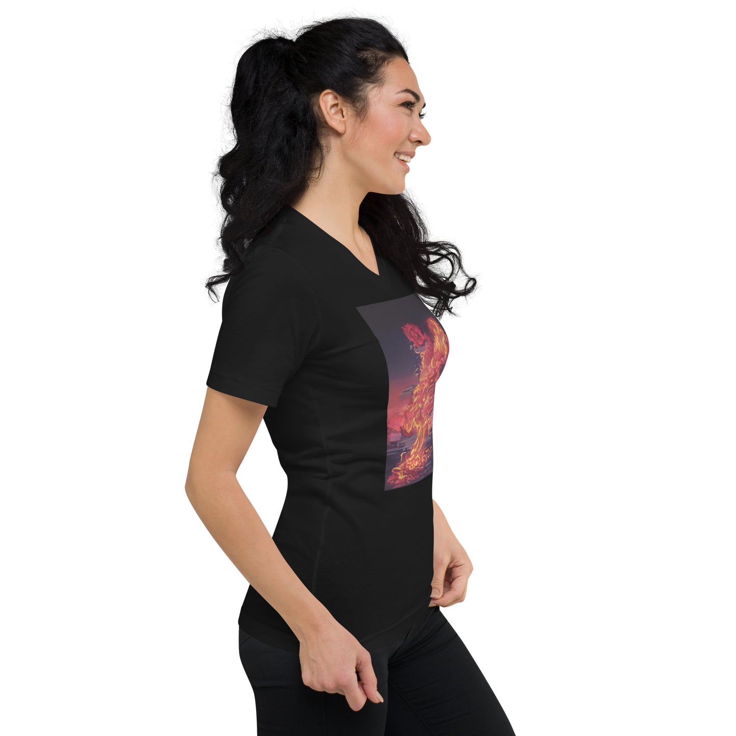 Vitriol Rose Phoenix V-Neck Women's T-Shirt