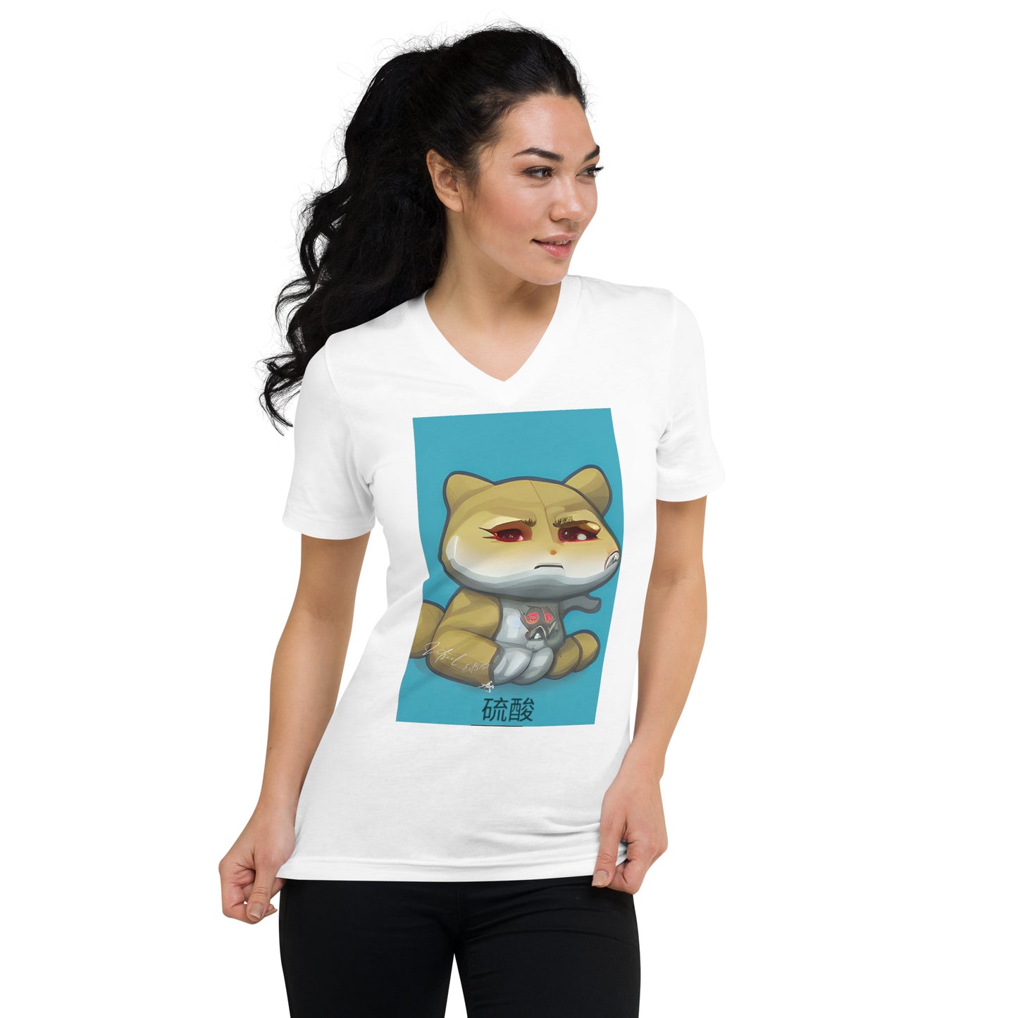 Nukie Aiko light blue V-Neck  Women's T-Shirt