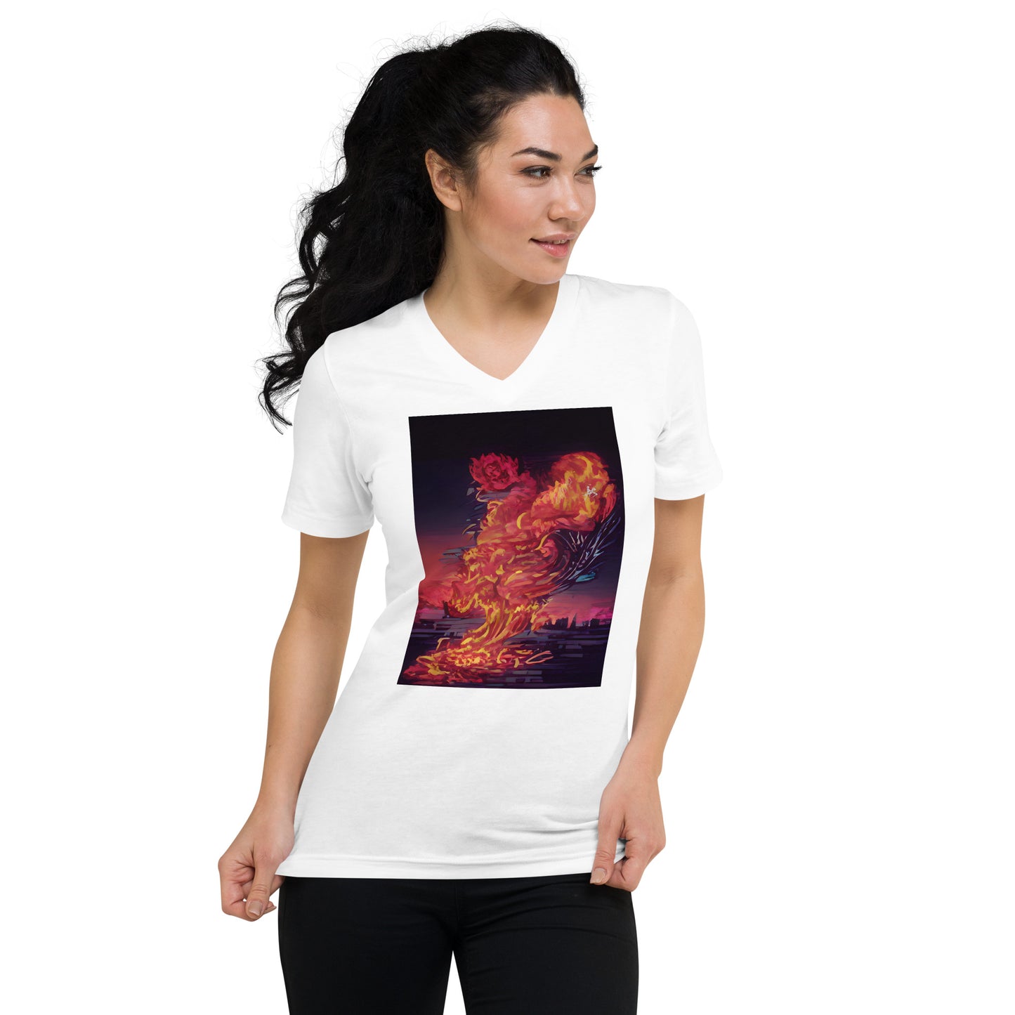 Vitriol Rose Phoenix V-Neck Women's T-Shirt