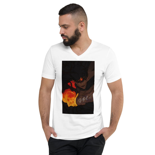 Vitriol Man on Fire V-Neck Men's T-Shirt