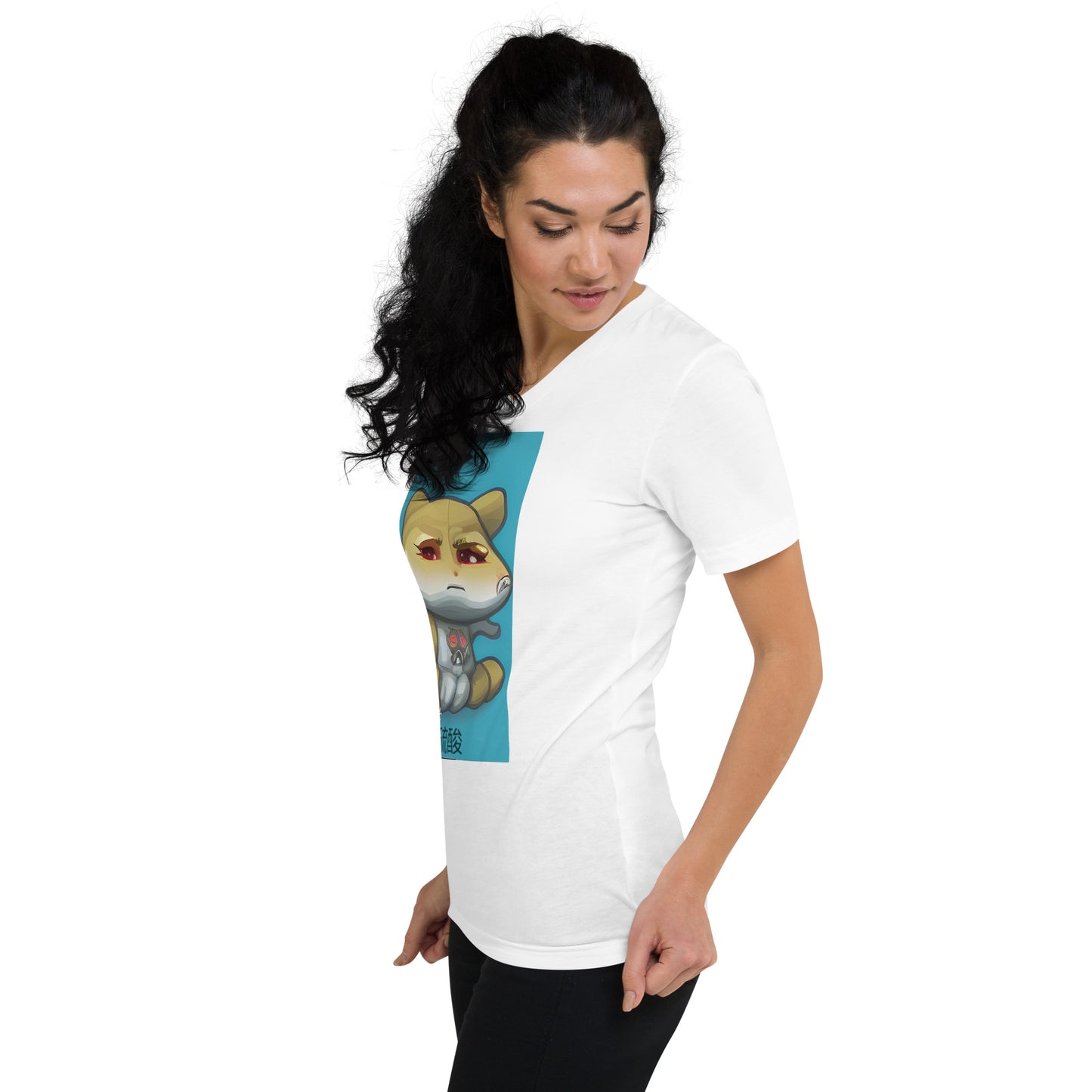 Nukie Aiko light blue V-Neck  Women's T-Shirt