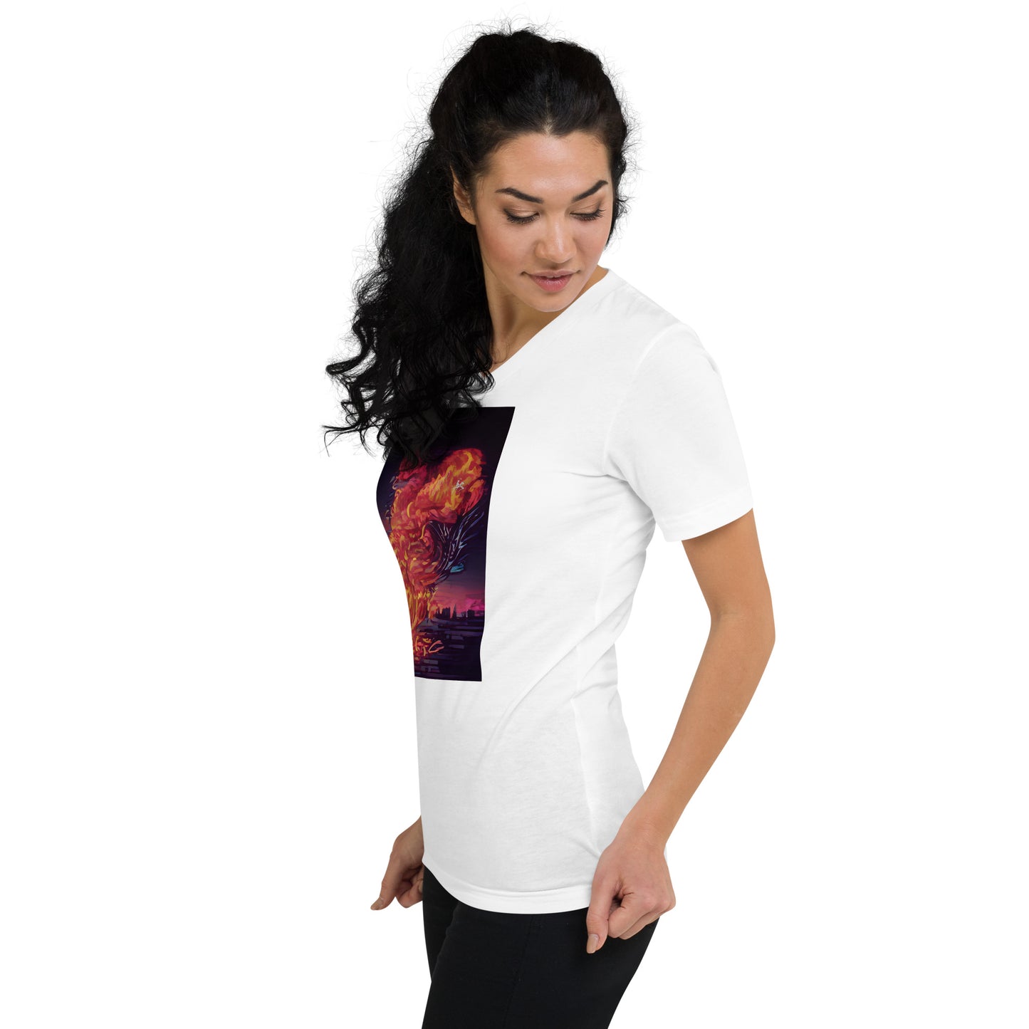 Vitriol Rose Phoenix V-Neck Women's T-Shirt