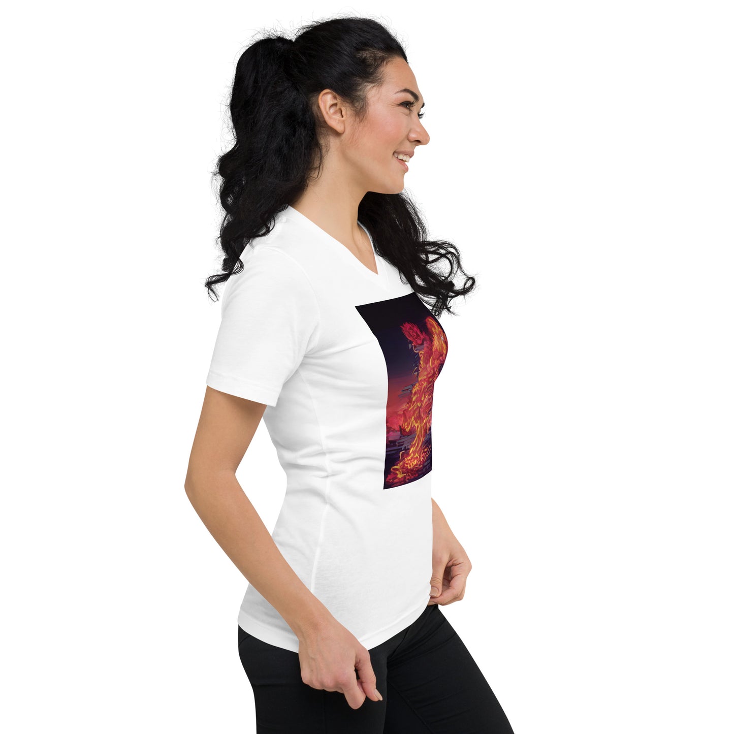 Vitriol Rose Phoenix V-Neck Women's T-Shirt